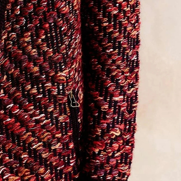 Anthropologie Moth Keavy jacquard waterfall front wool blend cardigan s… - Picture 4 of 12